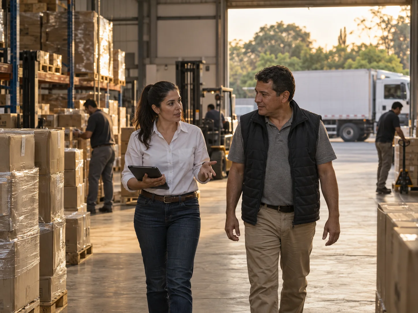 Professionals coordinating an operation in a logistics center in Paraguay